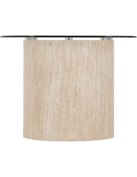 Modena Coffee Table - Clear Glass/Cream Marble Effect