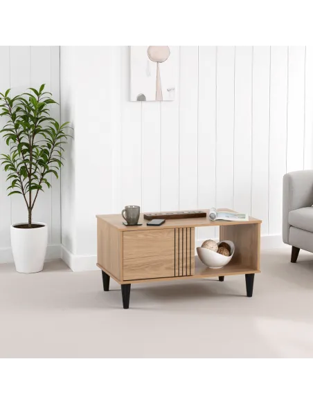 Tessa 1 Door Coffee Table - Natural Oak Effect