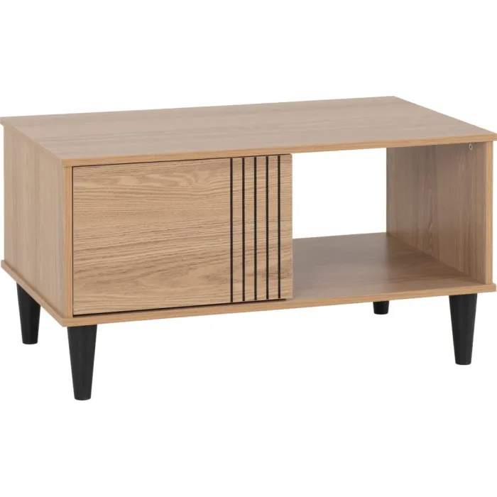 Tessa 1 Door Coffee Table - Natural Oak Effect