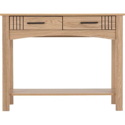 Tessa 2 Drawer Console Table - Natural Oak Effect
