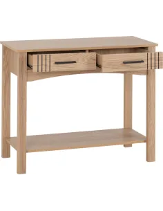 Tessa 2 Drawer Console Table - Natural Oak Effect 2