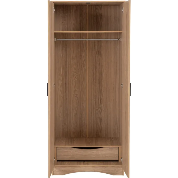 Tessa 2 Door Wardrobe - Natural Oak Effect