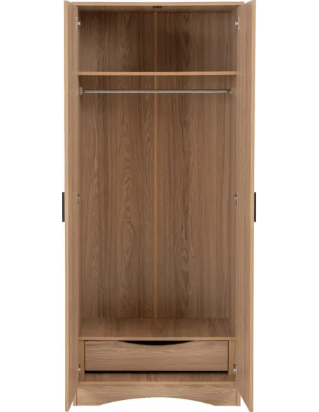 Tessa 2 Door Wardrobe - Natural Oak Effect