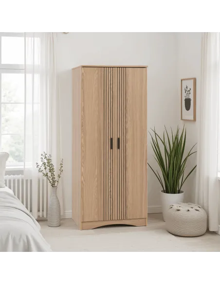 Tessa 2 Door Wardrobe - Natural Oak Effect