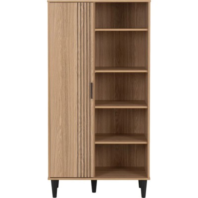 Tessa 1 Door Bookcase - Natural Oak Effect