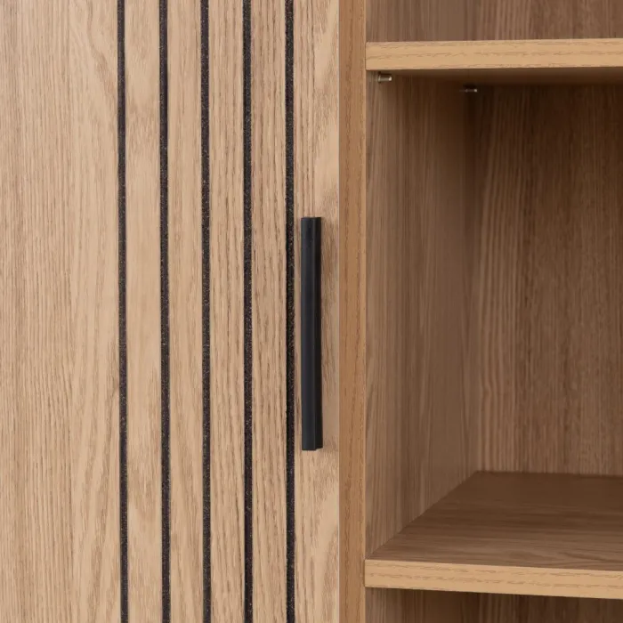 Tessa 1 Door Bookcase - Natural Oak Effect