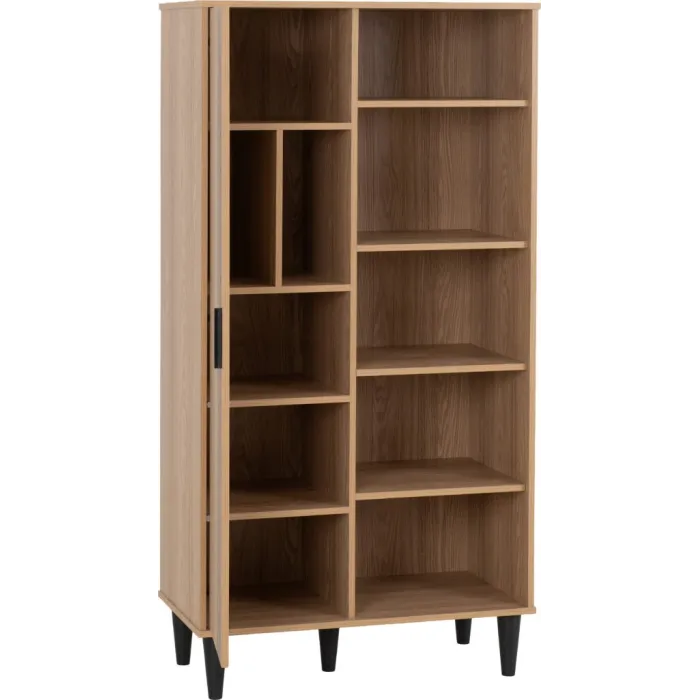 Tessa 1 Door Bookcase - Natural Oak Effect