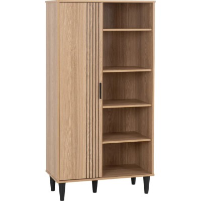 Tessa 1 Door Bookcase - Natural Oak Effect