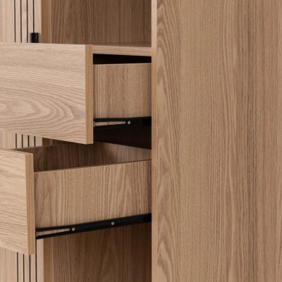 Tessa 1 Door 2 Drawer Bookcase - Natural Oak Effect