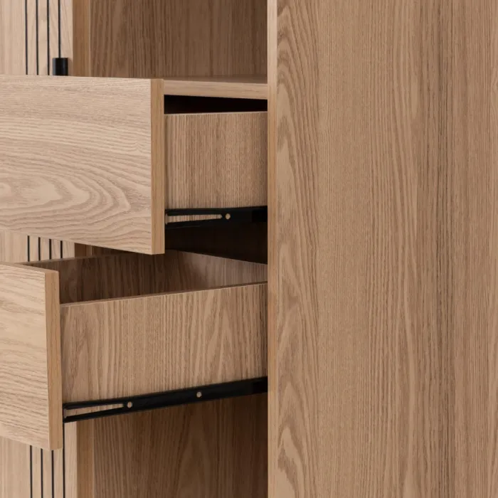 Tessa 1 Door 2 Drawer Bookcase - Natural Oak Effect
