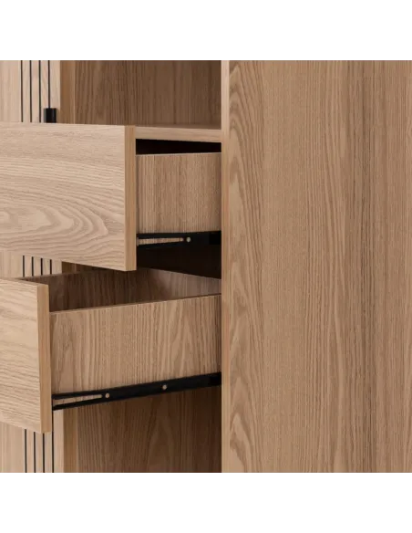 Tessa 1 Door 2 Drawer Bookcase - Natural Oak Effect