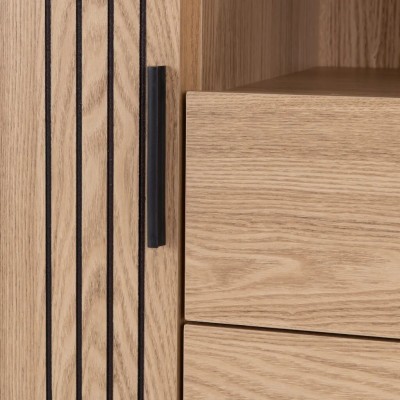 Tessa 1 Door 2 Drawer Bookcase - Natural Oak Effect