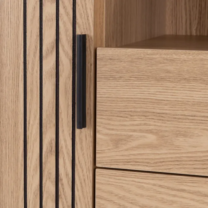 Tessa 1 Door 2 Drawer Bookcase - Natural Oak Effect