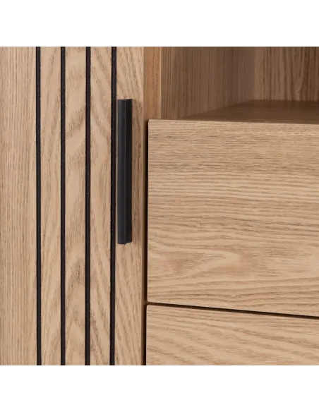 Tessa 1 Door 2 Drawer Bookcase - Natural Oak Effect