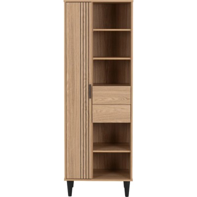 Tessa 1 Door 2 Drawer Bookcase - Natural Oak Effect