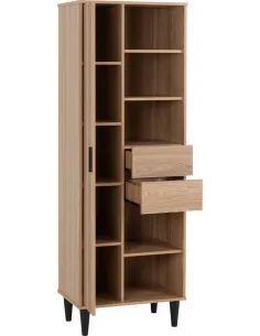 Tessa 1 Door 2 Drawer Bookcase - Natural Oak Effect 2