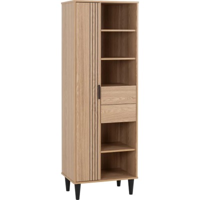 Tessa 1 Door 2 Drawer Bookcase - Natural Oak Effect