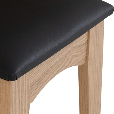 Tessa 2 Drawer Dressing Table Set - Natural Oak Effect/Black PU