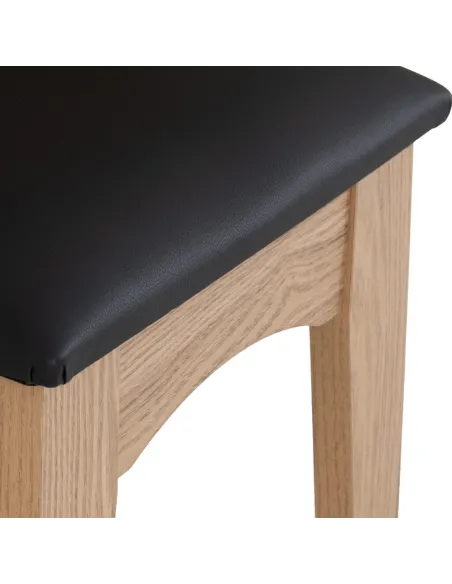 Tessa 2 Drawer Dressing Table Set - Natural Oak Effect/Black PU