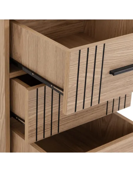 Tessa 3 Drawer Bedside Locker - Natural Oak Effect