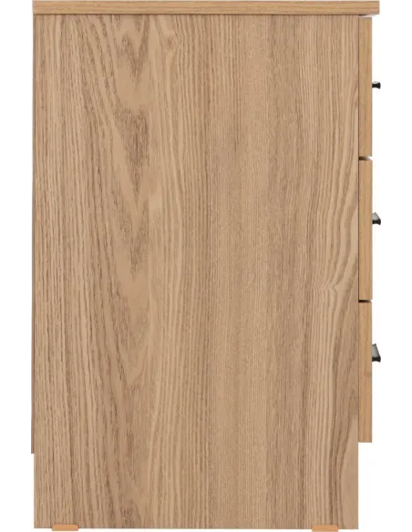 Tessa 3 Drawer Bedside Locker - Natural Oak Effect