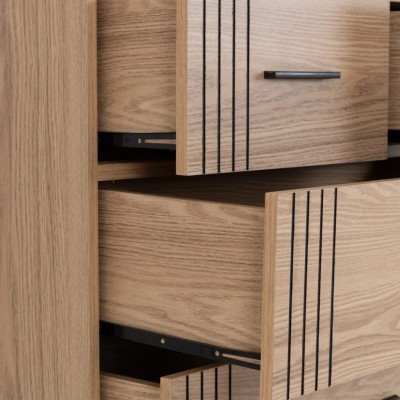 Tessa 3+2 Drawer Chest - Natural Oak Effect