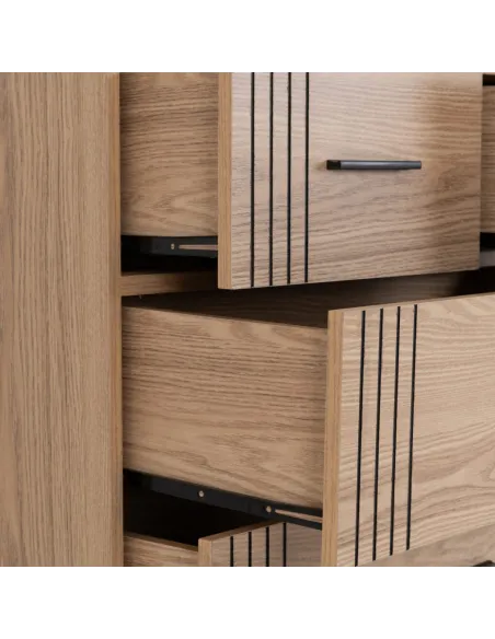 Tessa 3+2 Drawer Chest - Natural Oak Effect