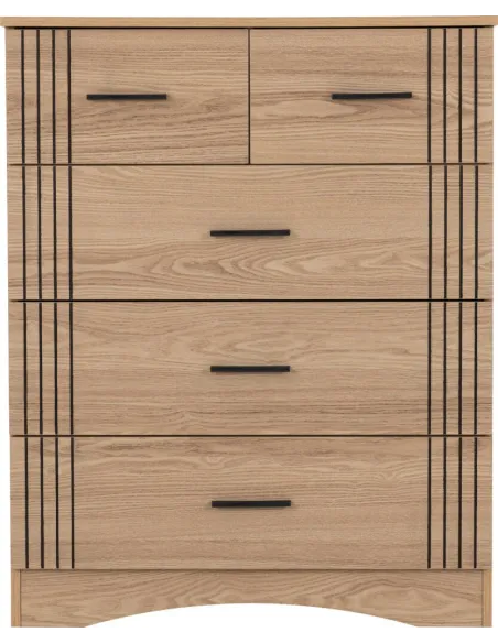 Tessa 3+2 Drawer Chest - Natural Oak Effect