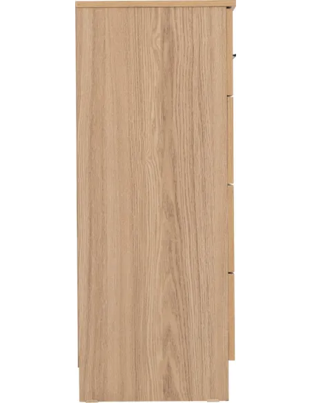 Tessa 3+2 Drawer Chest - Natural Oak Effect