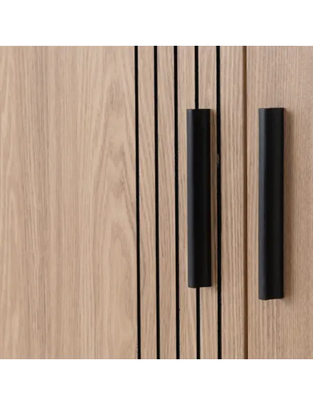 Tessa 3 Door Mirrored Wardrobe - Natural Oak Effect