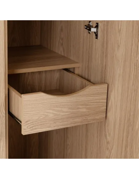 Tessa 3 Door Mirrored Wardrobe - Natural Oak Effect