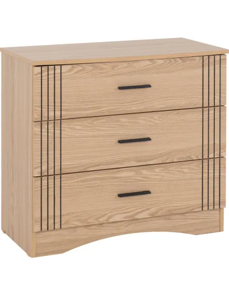 Tessa 3 Drawer Chest - Natural Oak Effect