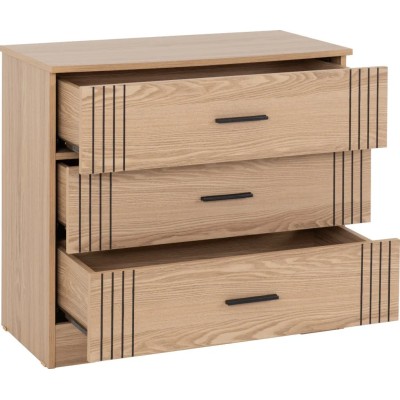 Tessa 3 Drawer Chest - Natural Oak Effect