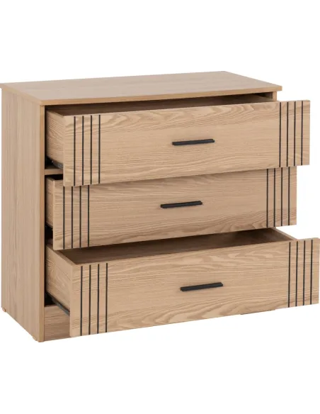 Tessa 3 Drawer Chest - Natural Oak Effect