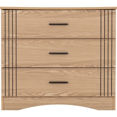 Tessa 3 Drawer Chest - Natural Oak Effect