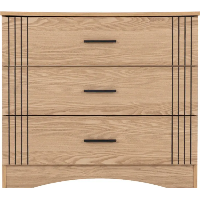 Tessa 3 Drawer Chest - Natural Oak Effect