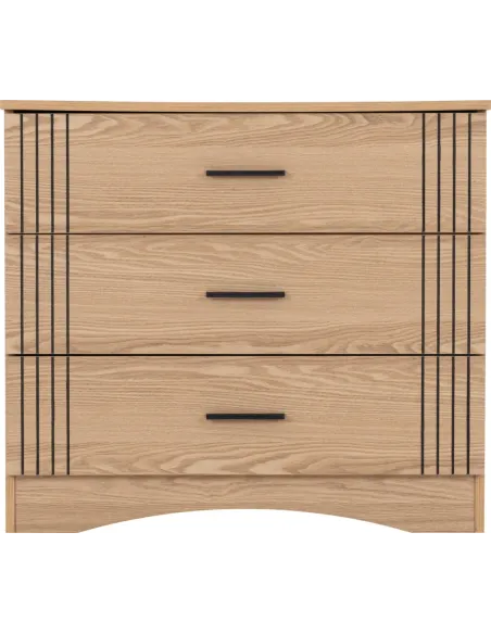 Tessa 3 Drawer Chest - Natural Oak Effect