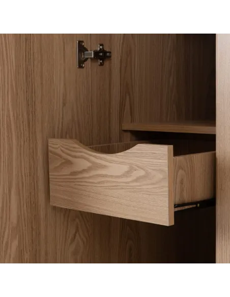 Tessa 4 Door Mirrored Wardrobe - Natural Oak Effect