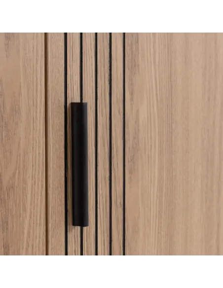 Tessa 4 Door Mirrored Wardrobe - Natural Oak Effect