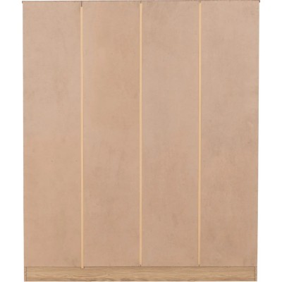 Tessa 4 Door Mirrored Wardrobe - Natural Oak Effect