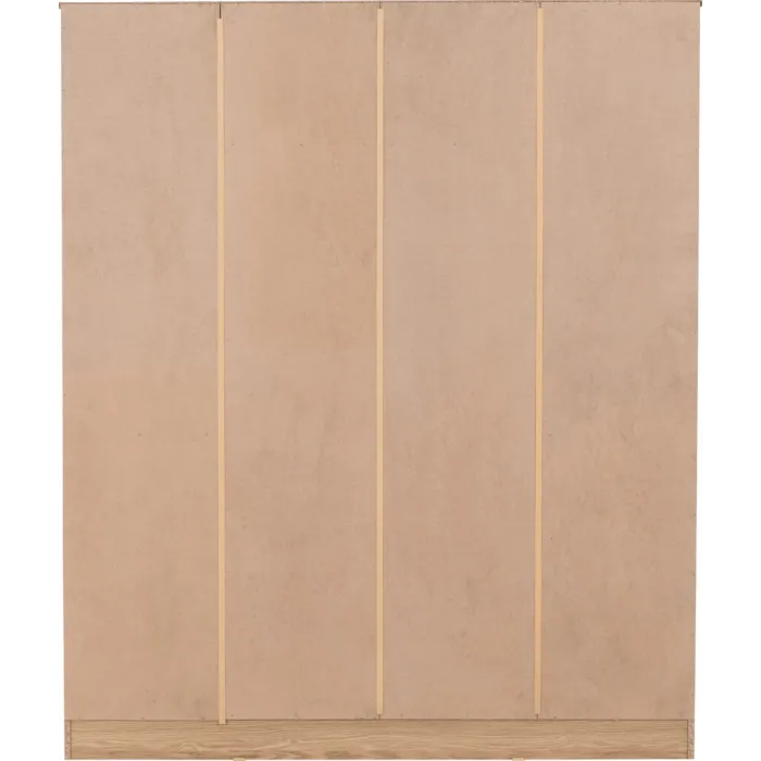 Tessa 4 Door Mirrored Wardrobe - Natural Oak Effect