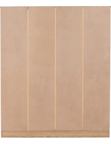 Tessa 4 Door Mirrored Wardrobe - Natural Oak Effect