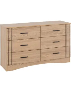 Tessa 6 Drawer Chest - Natural Oak Effect