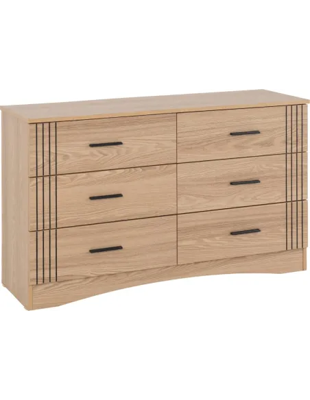 Tessa 6 Drawer Chest - Natural Oak Effect