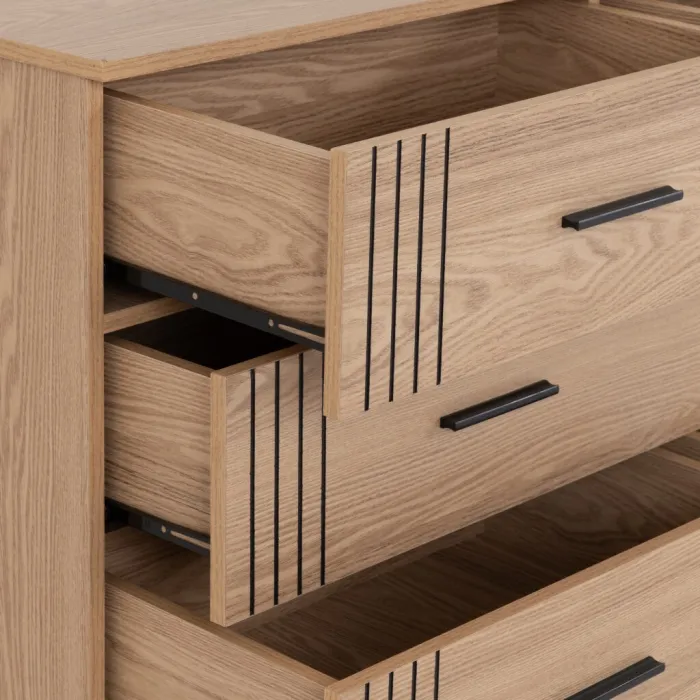Tessa 6 Drawer Chest - Natural Oak Effect
