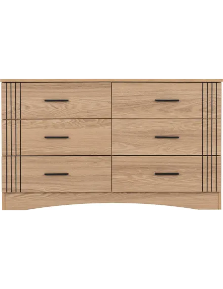 Tessa 6 Drawer Chest - Natural Oak Effect