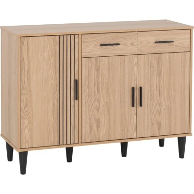 Tessa 3 Door 2 Drawer Sideboard - Natural Oak Effect