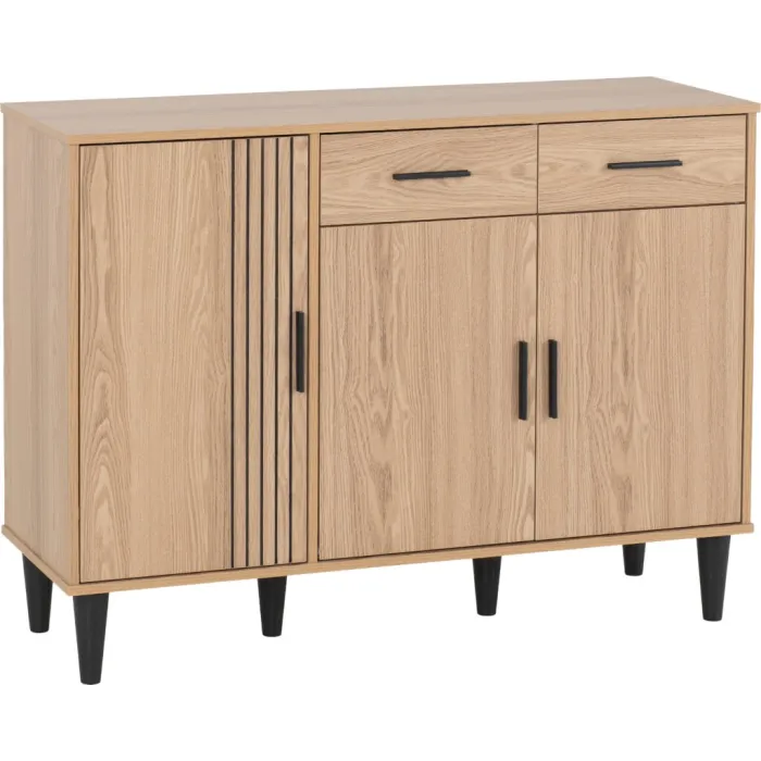 Tessa 3 Door 2 Drawer Sideboard - Natural Oak Effect
