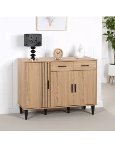 Tessa 3 Door 2 Drawer Sideboard - Natural Oak Effect