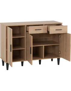 Tessa 3 Door 2 Drawer Sideboard - Natural Oak Effect 2